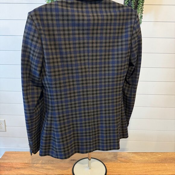 ASOS Navy and Black Plaid Blazer - Picture 2 of 3